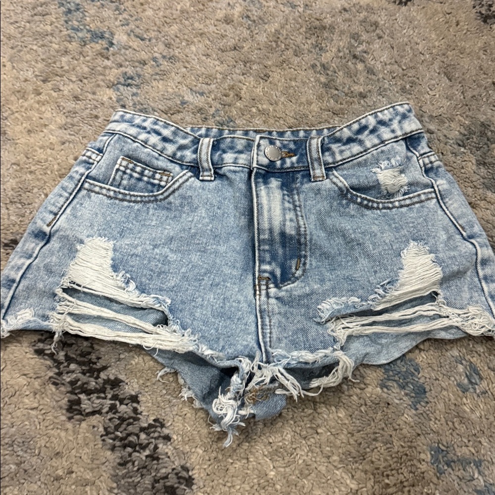 SHEIN Light blue Jean Denim distressed Shorts Girl’s Size 10/11